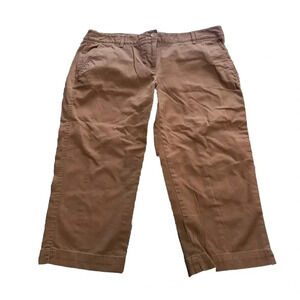 Talbots Petite Signature Brown Mid Rise Capris Size 8P Womens